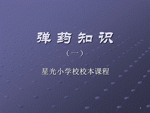 弹 药 知 识1课件.ppt