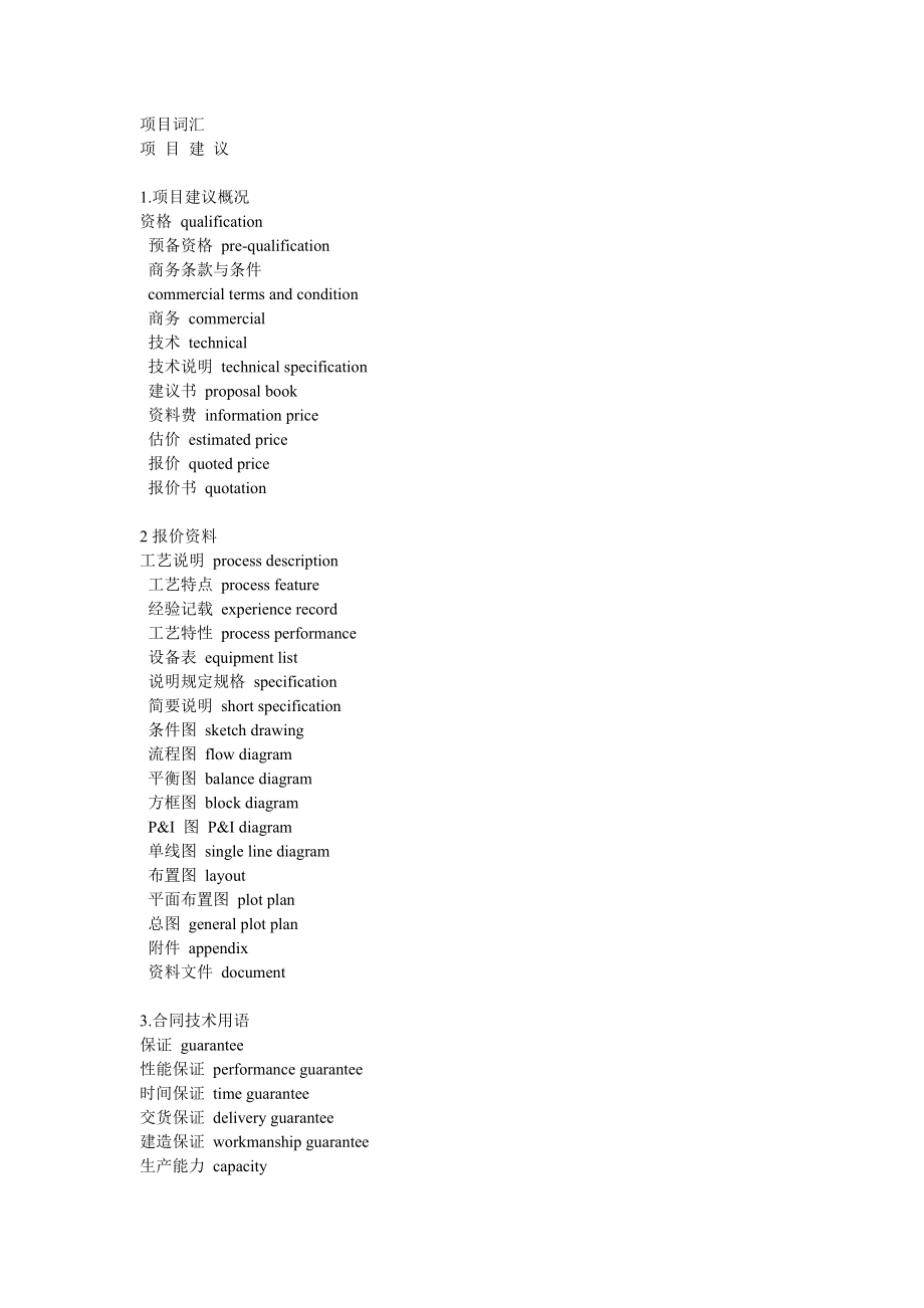 项目英语常用词汇.doc_第1页