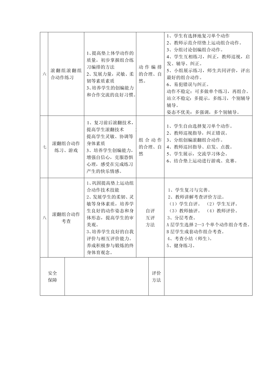 七级垫上运动单元教学计划及教案.doc_第3页