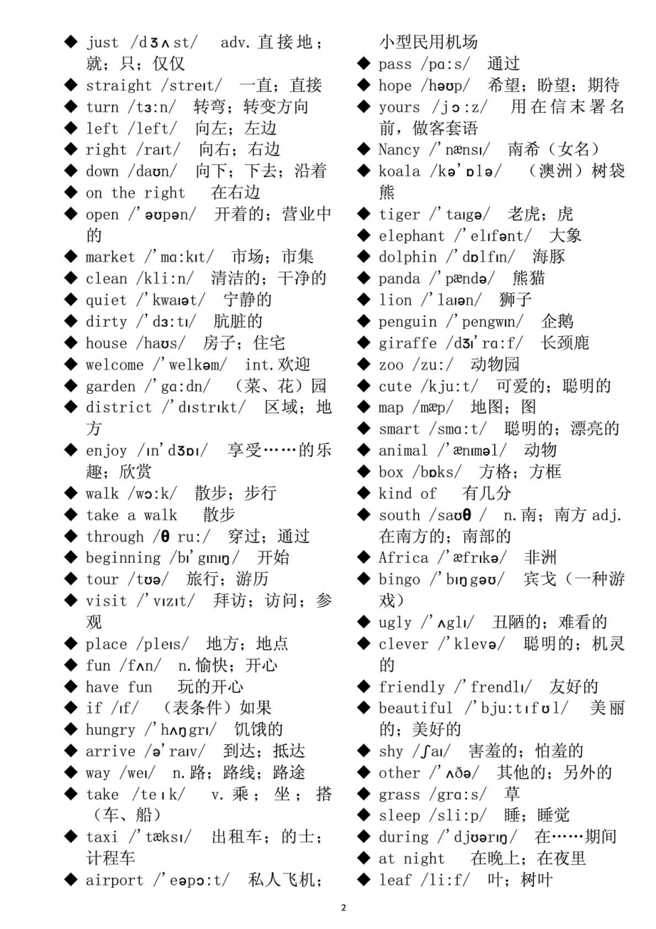 新目标英语七级下单词表(单词新版音标词类中文注释)【完美编制可打印】[1].doc_第2页