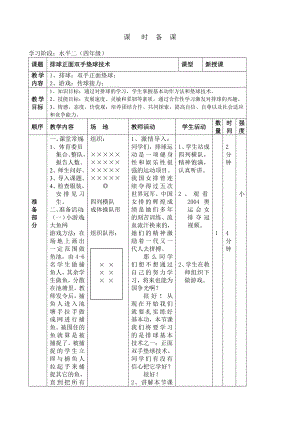 小学体育《排球正面双手垫球》教案.doc