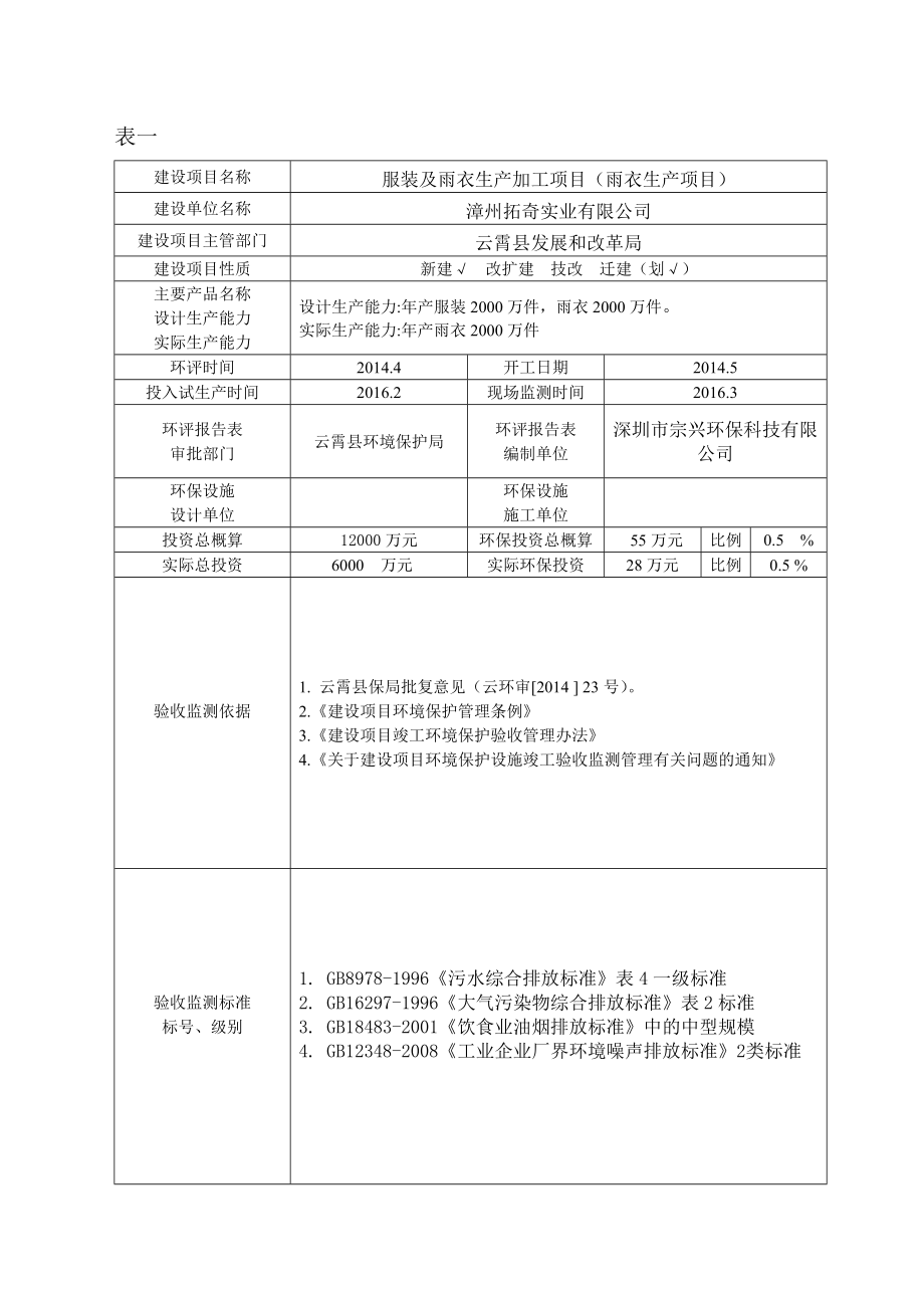 环境影响评价报告公示：服装及雨衣生加工雨衣生环评报告.doc_第2页