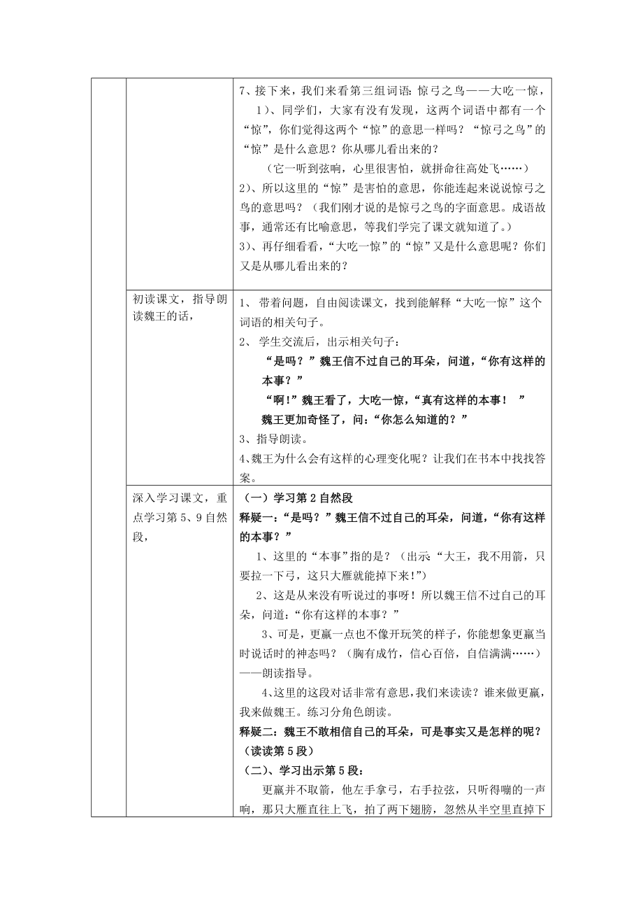 人教版小学语文教案《惊弓之鸟》第一课时教案及反思 doc.doc_第2页