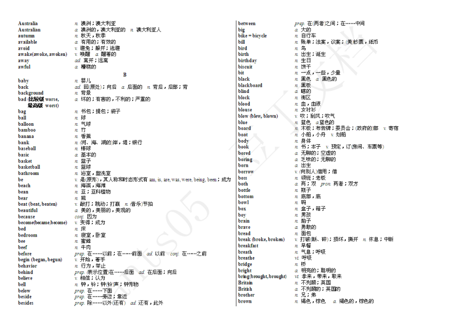 广东中考英语考纲1600词汇表及300词组表(整理打印版).doc_第2页