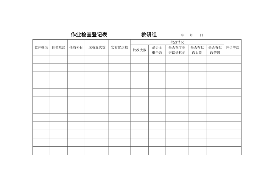 教案作业检查表.doc_第1页