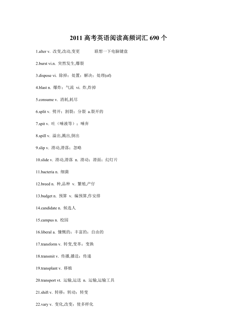 高考英语阅读高频词汇690个.doc_第1页