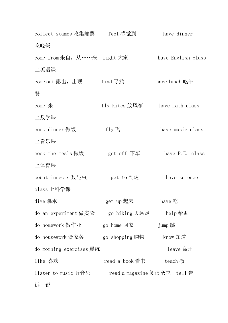 新课标PEP小学英语动词词汇汇总.doc_第2页