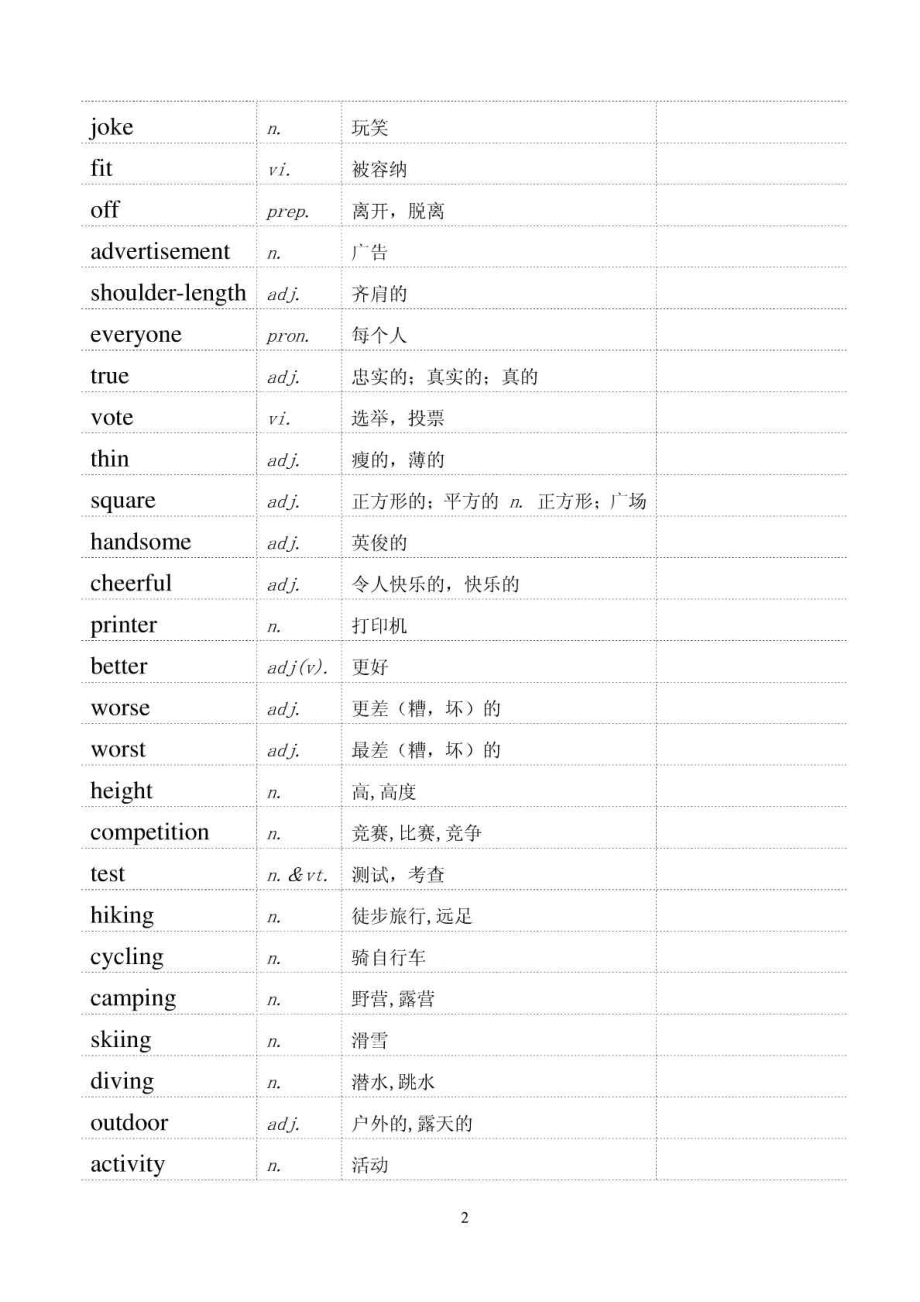 牛津译林英语8A单词表.doc_第2页