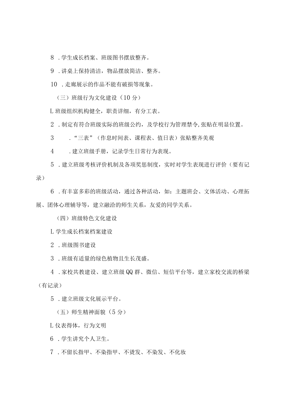 XX学校班级文化建设评比方案.docx_第3页