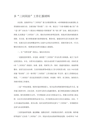 乡“三河同治”工作汇报材料.docx