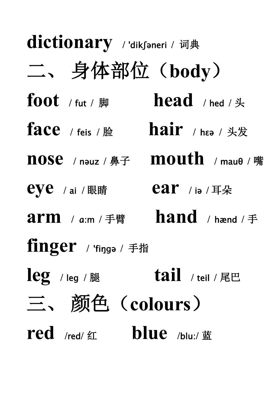 小学英语单词分类带音标和语法点.doc_第3页