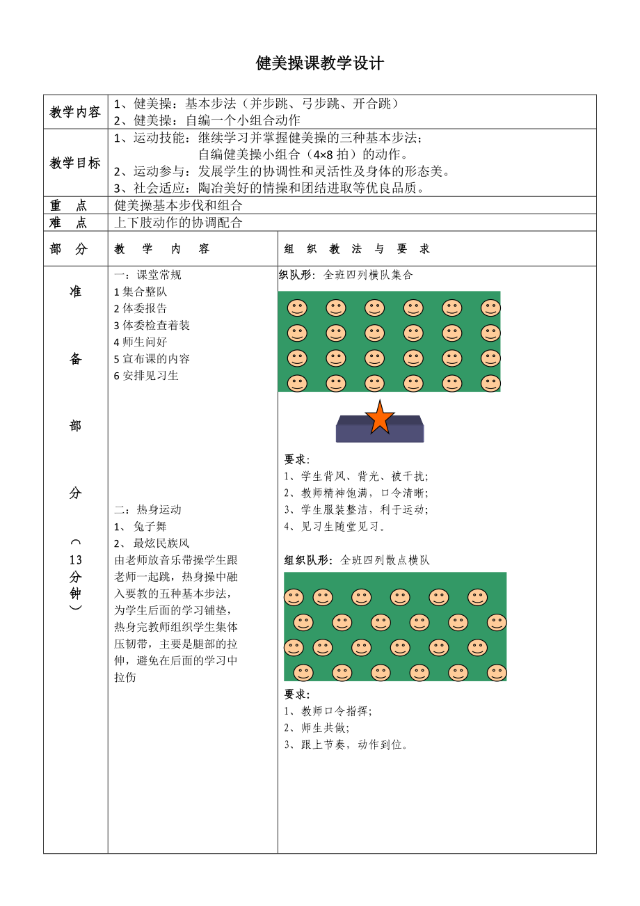 小学体育《健美操基本步法》教案设计.doc_第2页