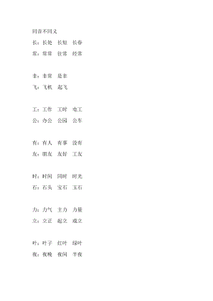 一级语文复习资料——同音字组词.doc