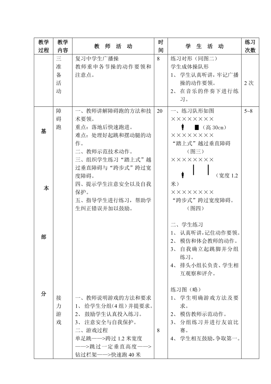 九级下学期体育教案全集.doc_第2页