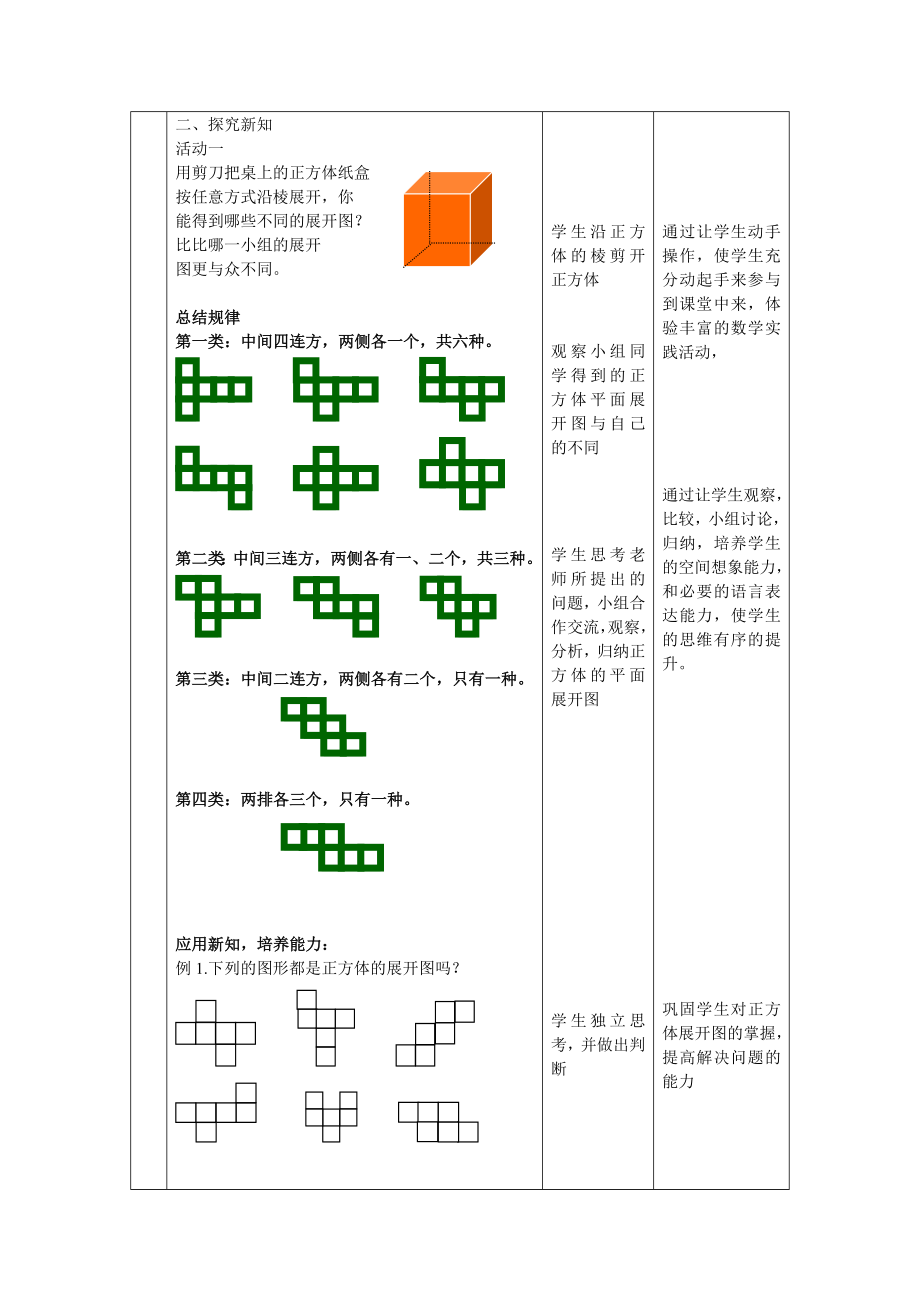 正方体展开图教案.doc_第2页