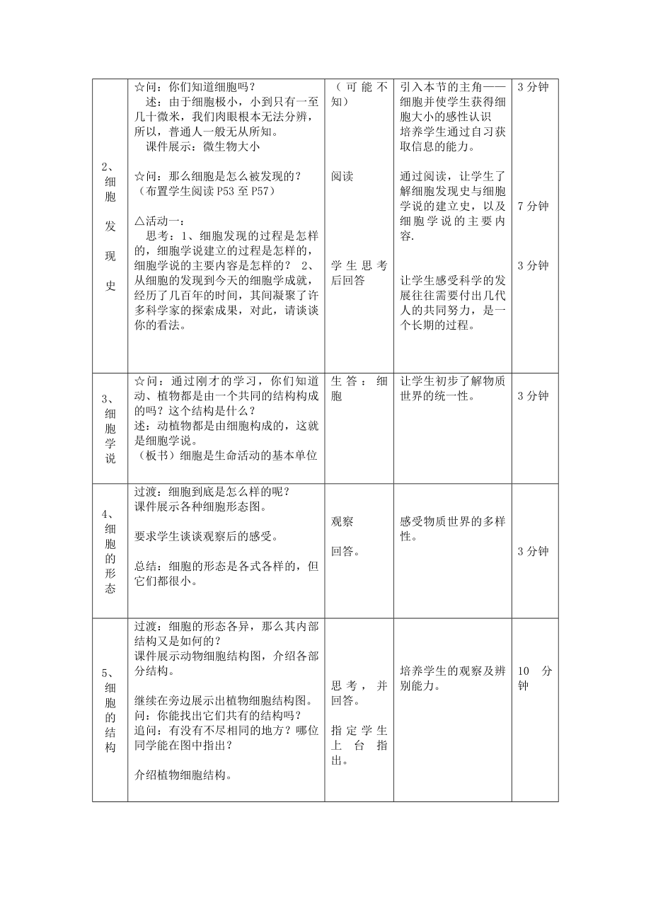 七级科学上册第二章第二节细胞教案浙教版.doc_第2页