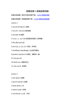 新概念第1册英语单词表完整版.doc