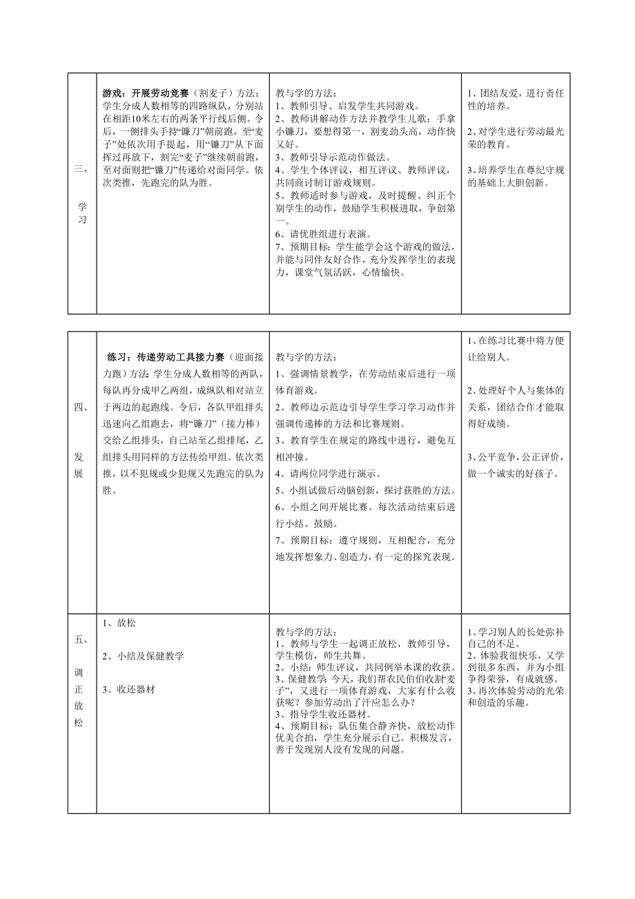 小学《迎面接力跑》教案小学体育课教案.doc_第3页