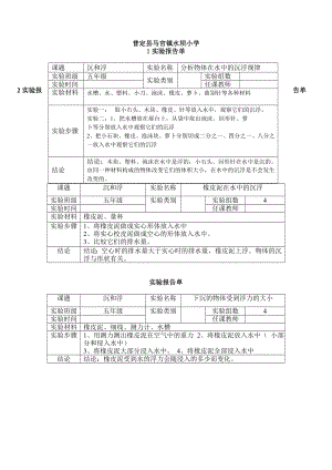 新教科版五级下册(最好)科学实验报告单.doc