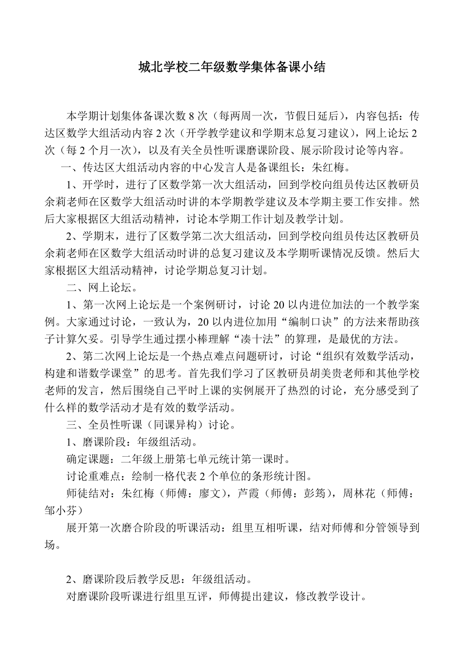 城北学校二级数学集体备课小结.doc_第1页