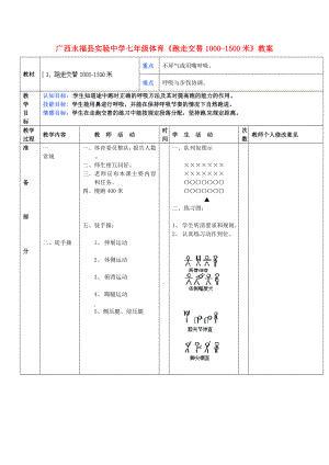 七级体育《跑走交替10001500米》教案.doc