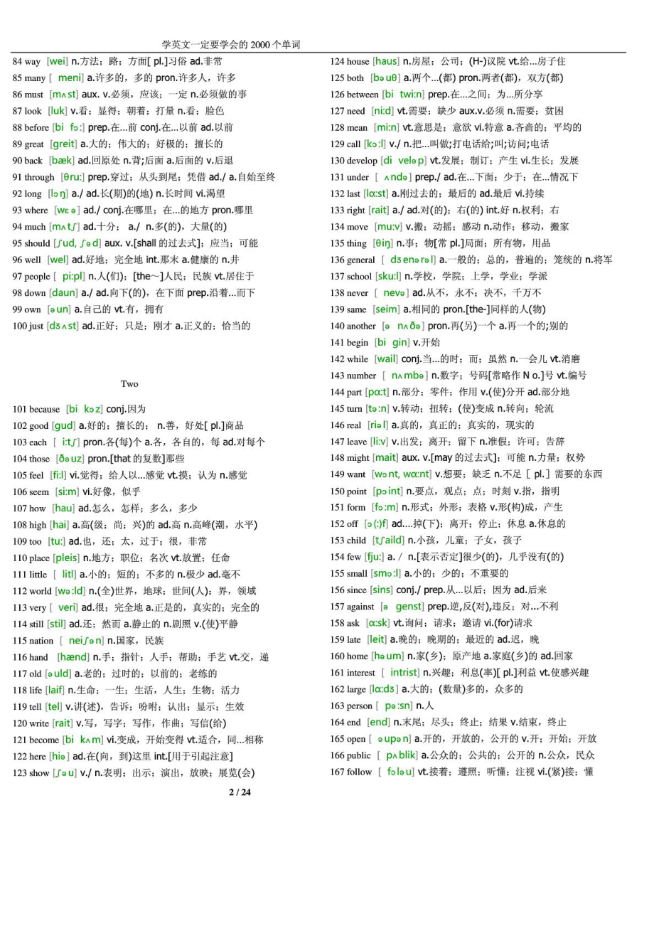 我的经典5最常用两千英语单词含音标+中文翻译24页.doc_第2页