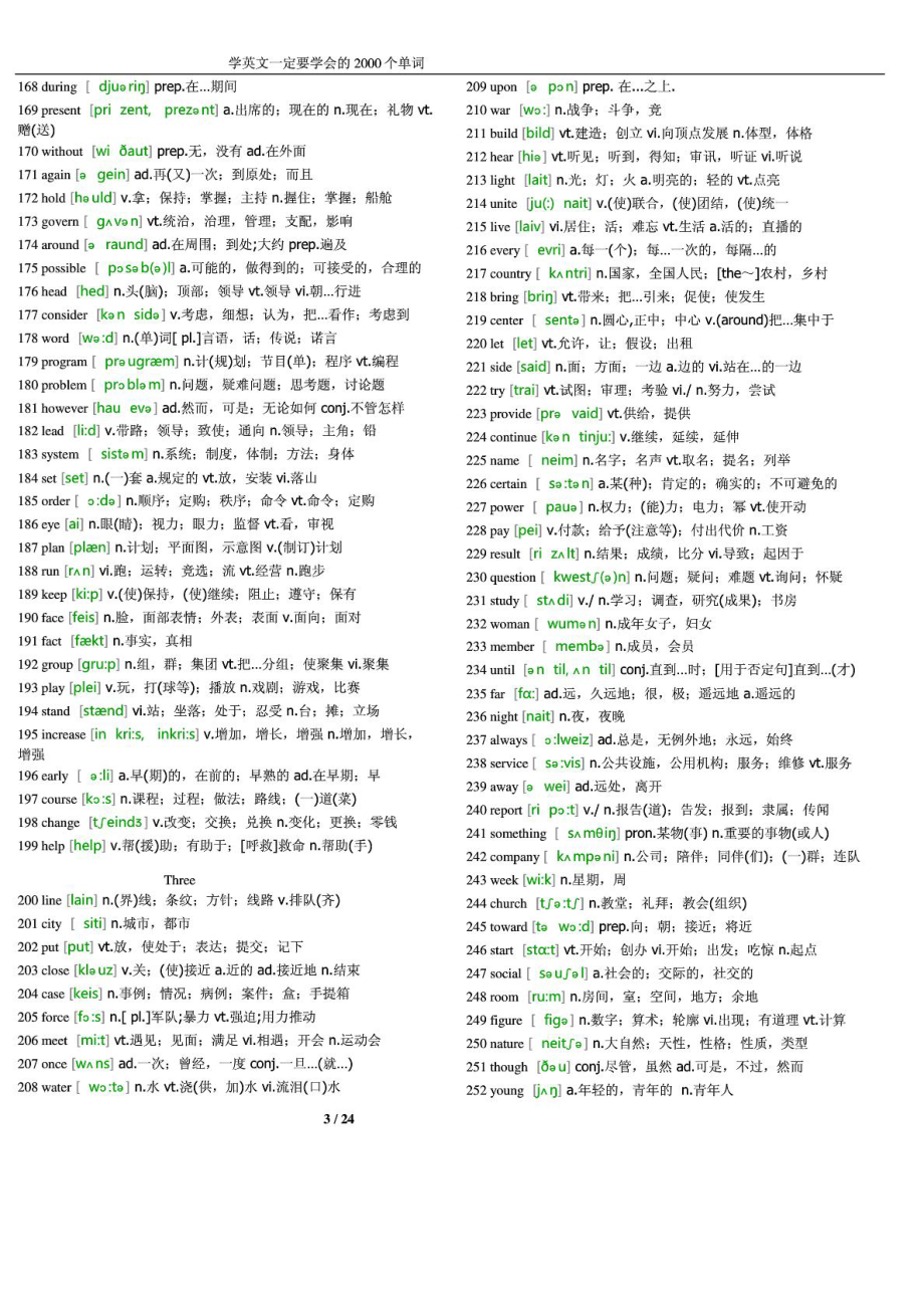 我的经典5最常用两千英语单词含音标+中文翻译24页.doc_第3页