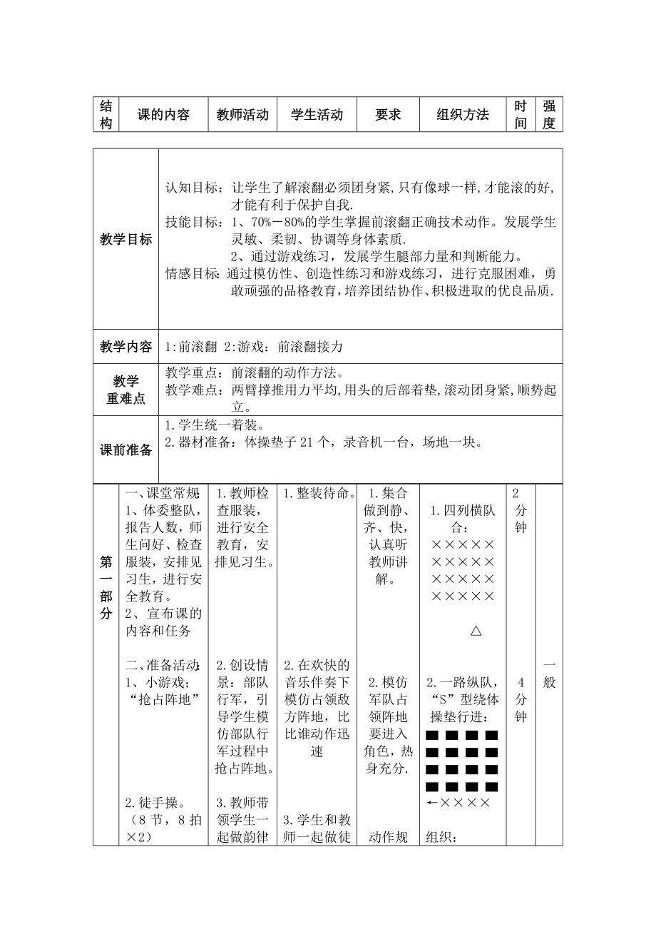 小学体育公开课《前滚翻》教学设计.doc_第3页