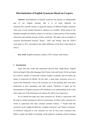 Discrimination of English Synonyms Based on Corpora近义词辨析.doc