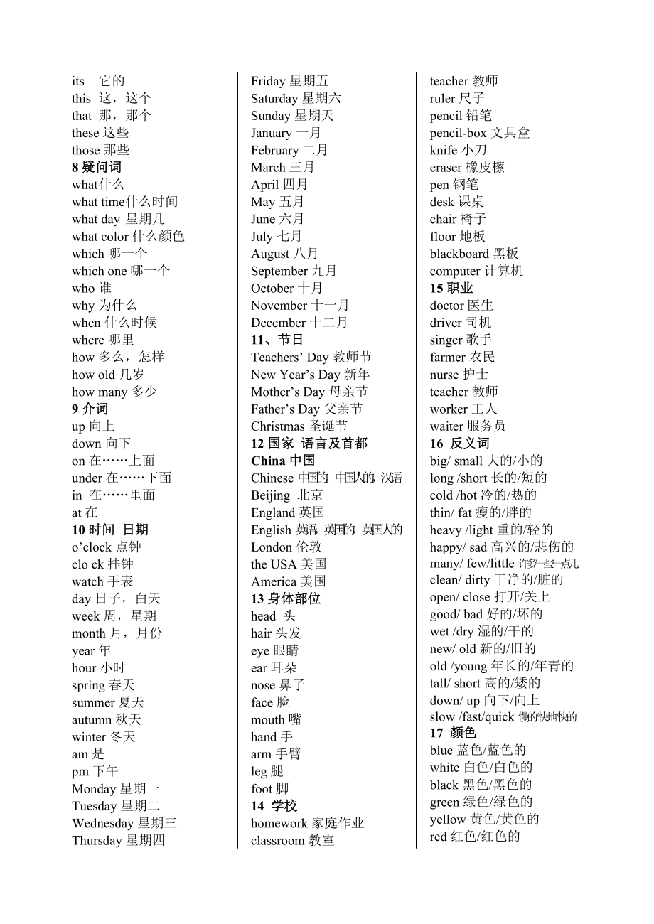 小学英语分类词汇表.doc_第2页