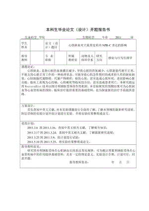 心肌缺血对大鼠肾皮质内NPRC表达的影响毕业论文.doc