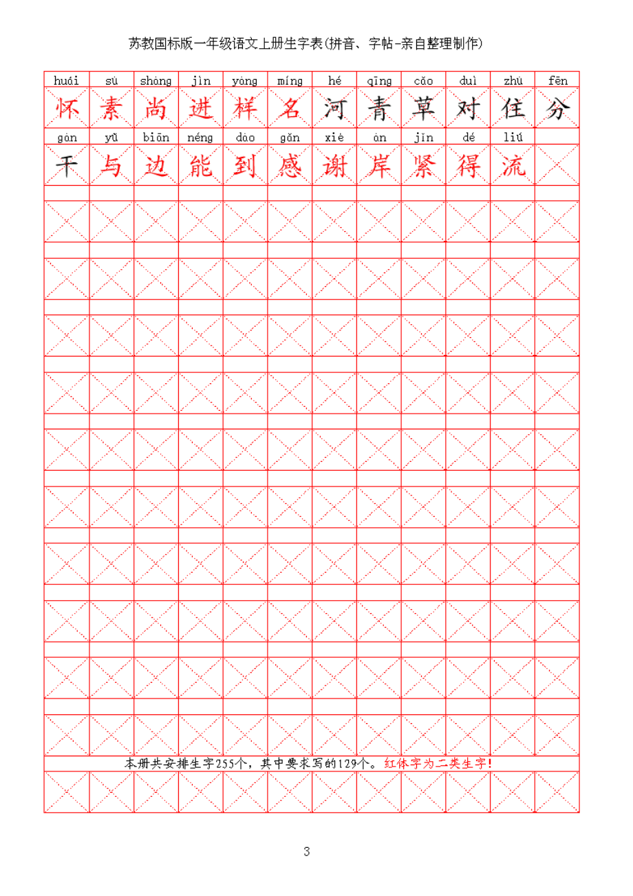 苏教版小学语文一级生字表(上下册)(拼音、字帖亲自整理制作).doc_第3页