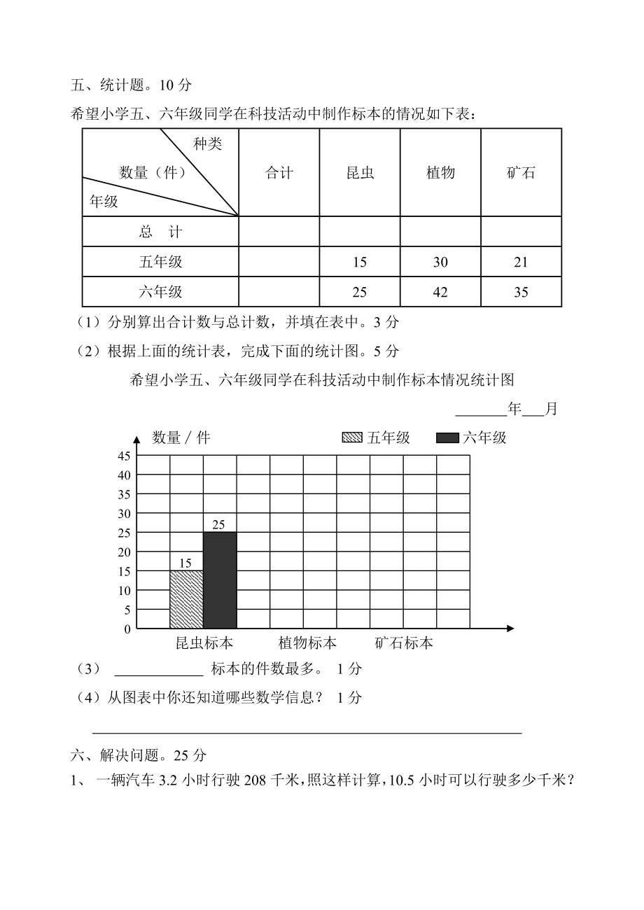 五级数学上册期末试卷苏教版.doc_第3页