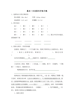 人教版小学六级语文上册 《最后一头战象》同步练习题.doc