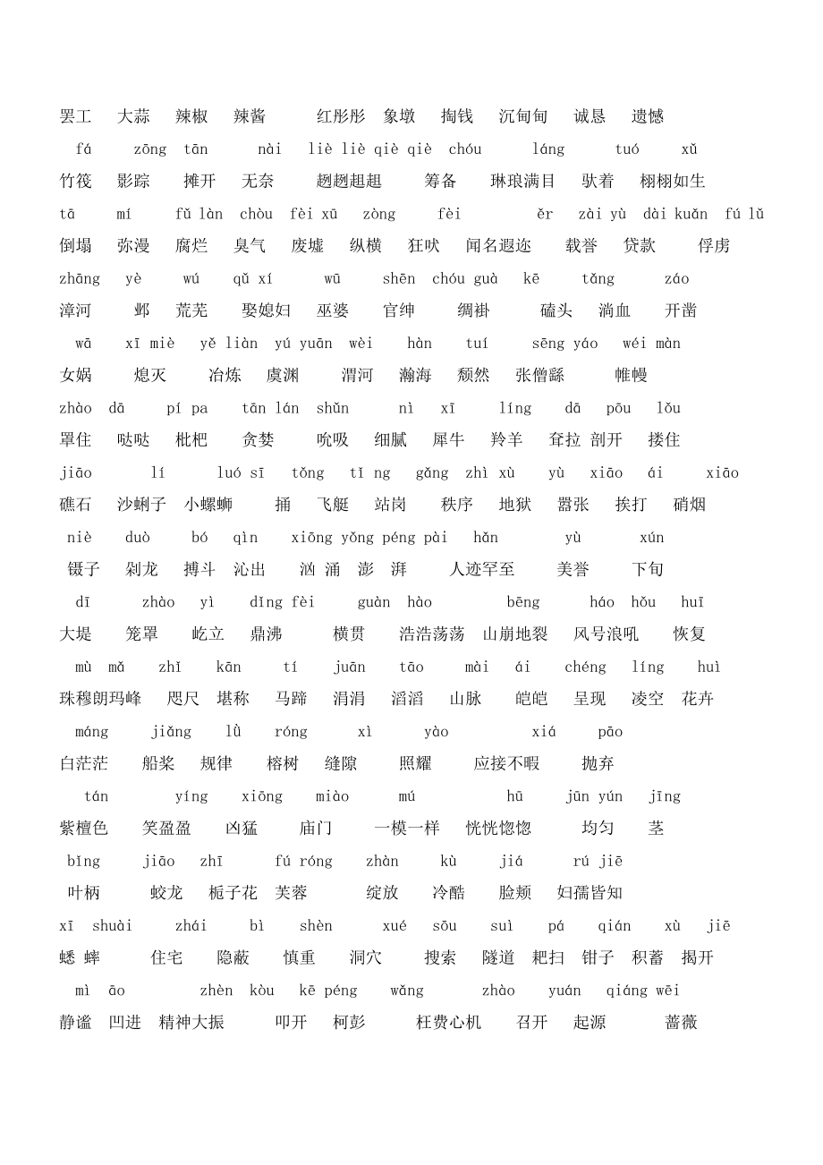 人教版语文三级六级生字生词二类字.doc_第2页