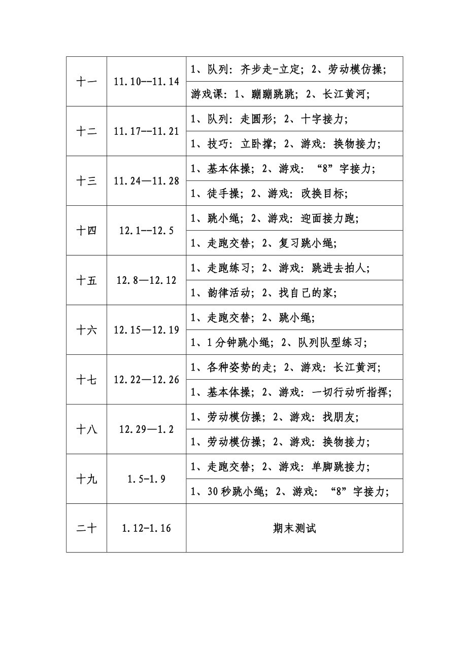 小学体育教学进度表.doc_第2页