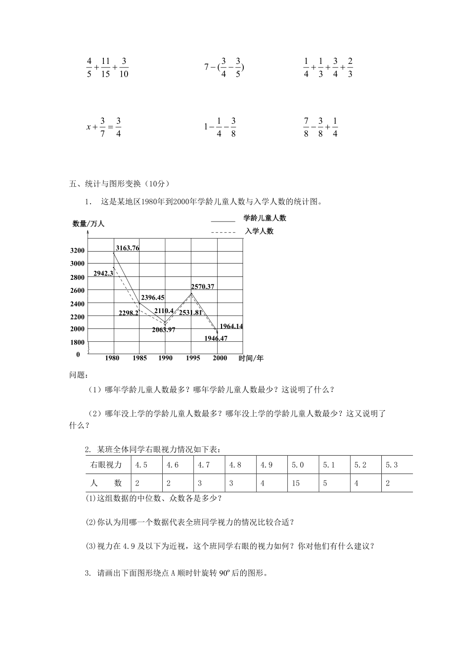 人教版小学数学五级下册期末测试试卷.doc_第3页