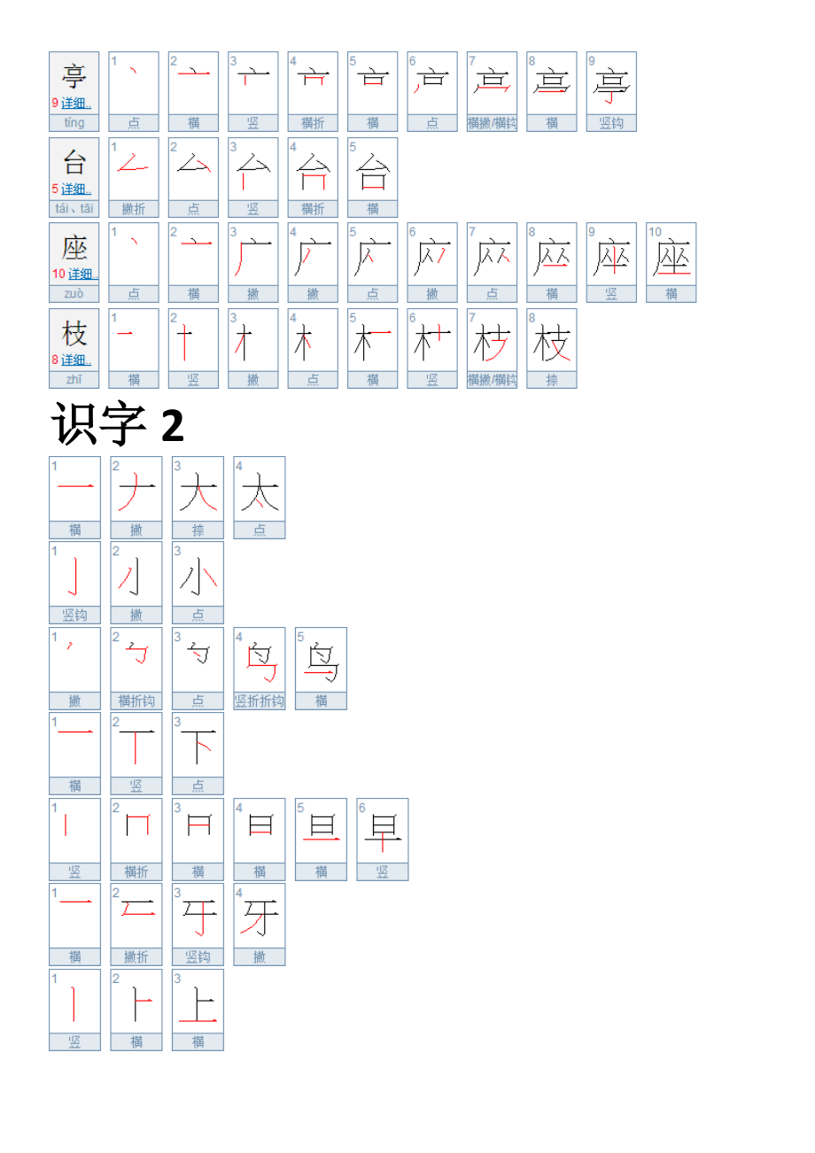 苏教版一级上一类字二类字笔顺.doc_第2页