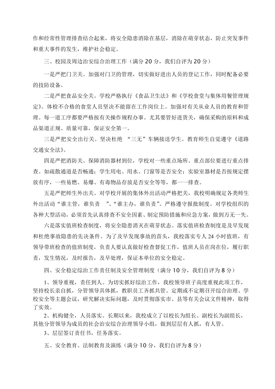 重新镇沙坝小学校园及周边治安综合治理工作自查自评报告.doc_第2页