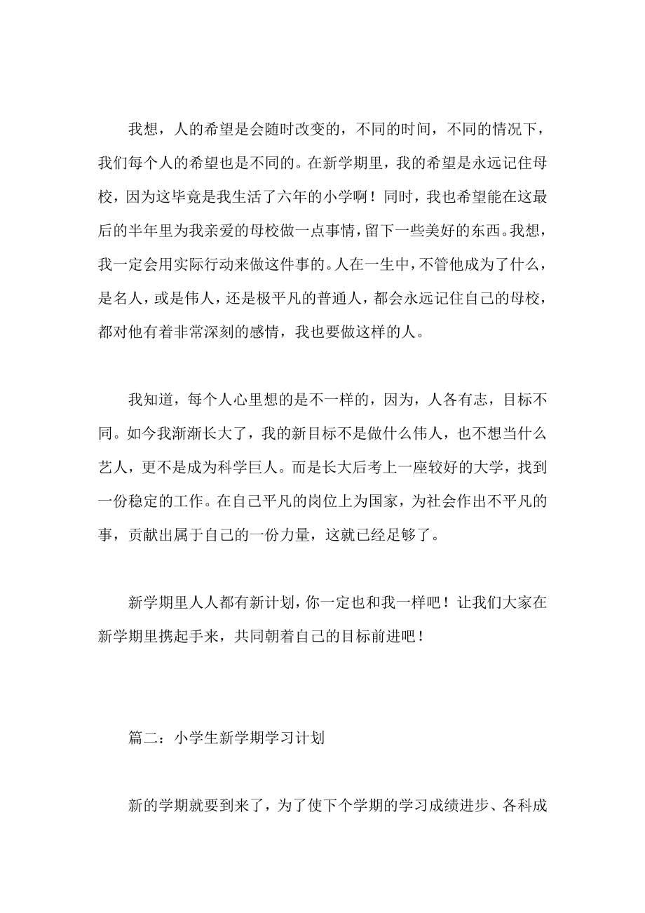 小学生新学期学习计划五篇.doc_第2页