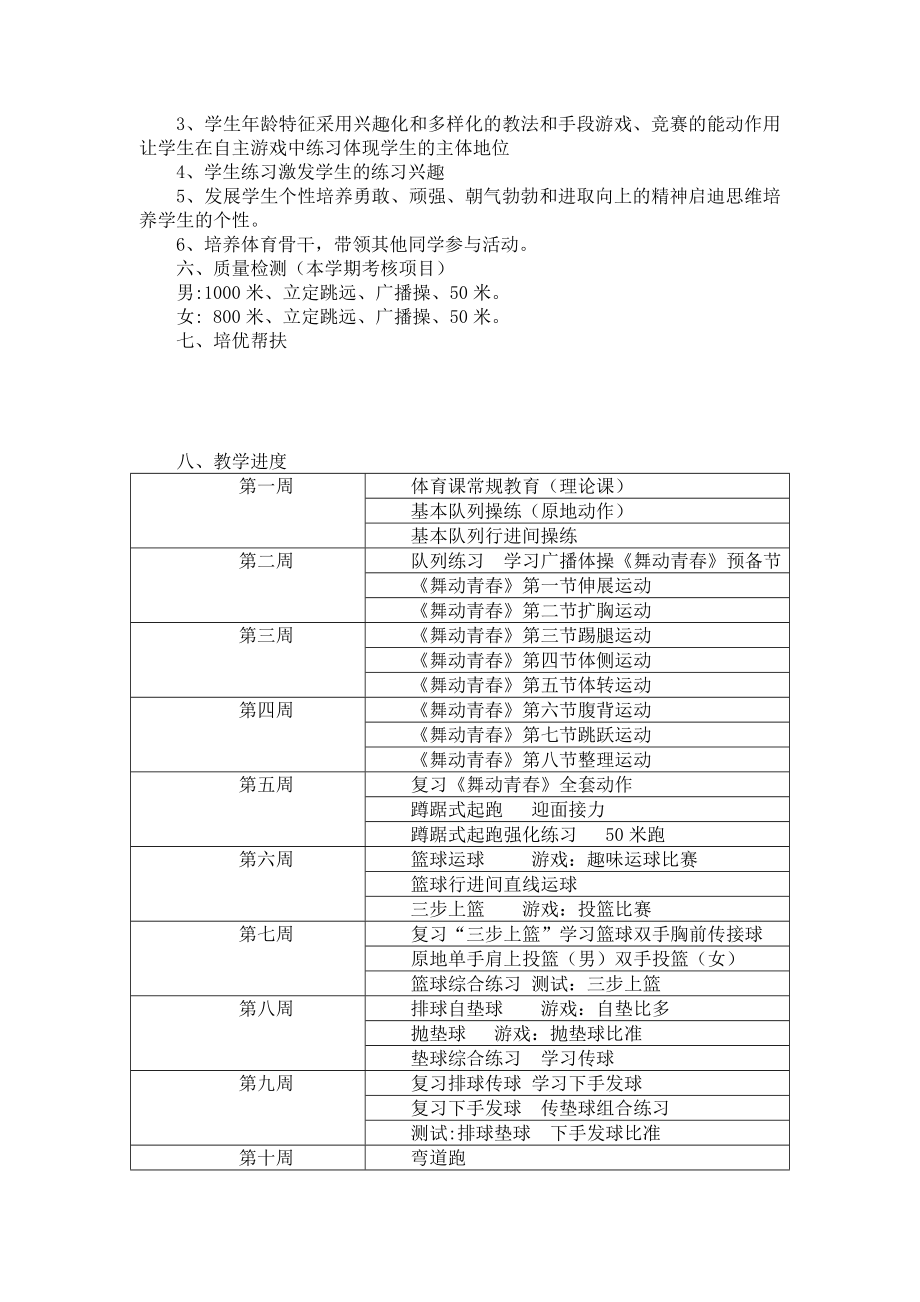 七级上学期体育教学计划及进度表.doc_第2页