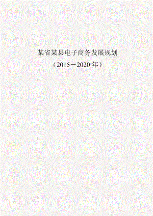 2020东部某县电子商务产业发展规划方案书（完整版）.doc