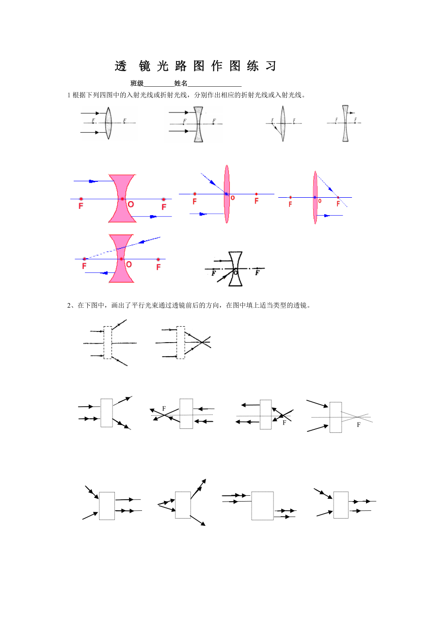 透镜光路图作图经典练习题[1].doc_第2页