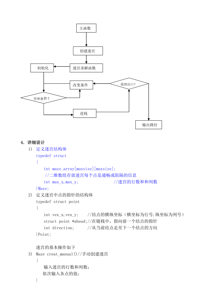 迷宫问题实验报告(c++编写,附源代码).doc_第3页