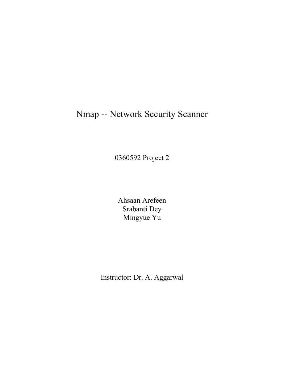 NmapNetwork Security Scanner.doc_第1页