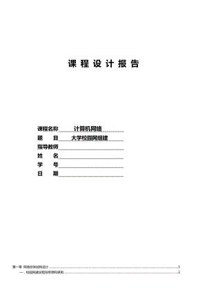 计算机网络课程设计大学校园网组建.doc