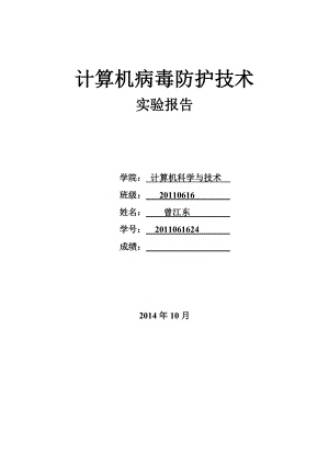 计算机病毒防护技术实验报告.doc