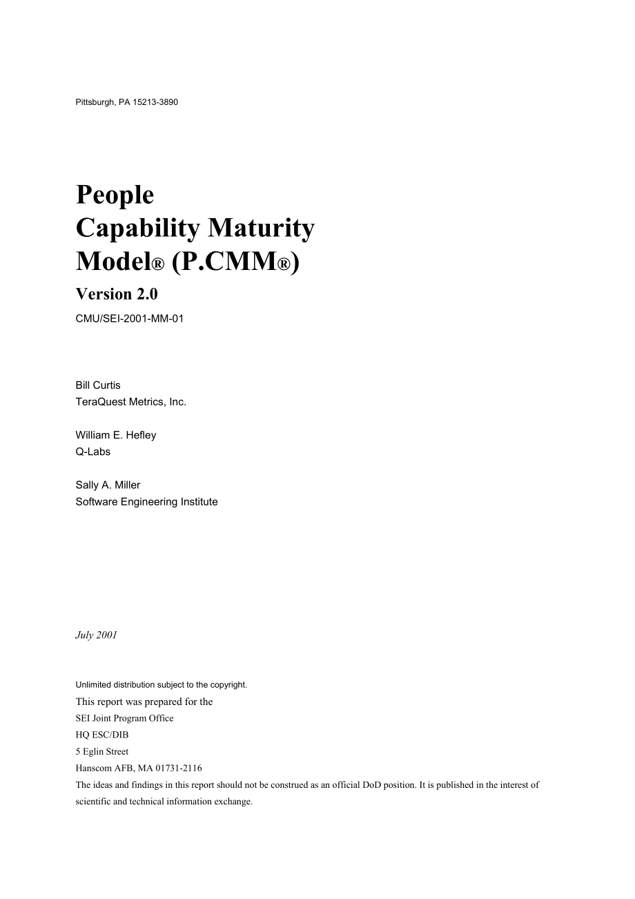 PCMM(PeopleCapability Maturity Model)官方版本.doc_第1页