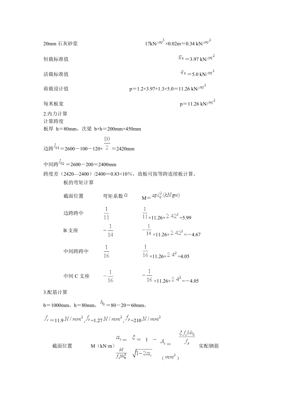 单向板计算书(绝对详细).doc_第2页