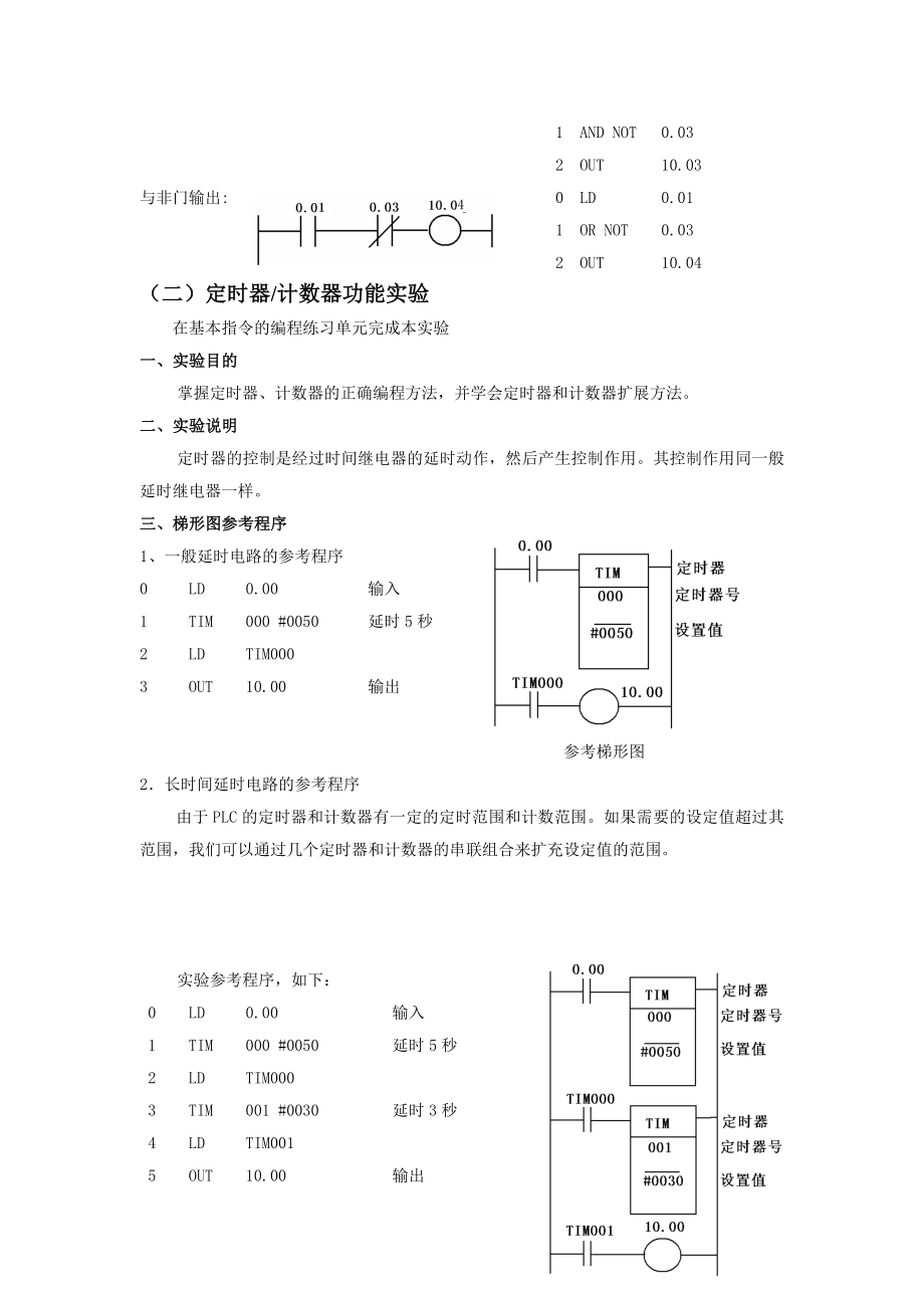 PLC实验指导书可编程控制器的基本指令编程练习.doc_第2页